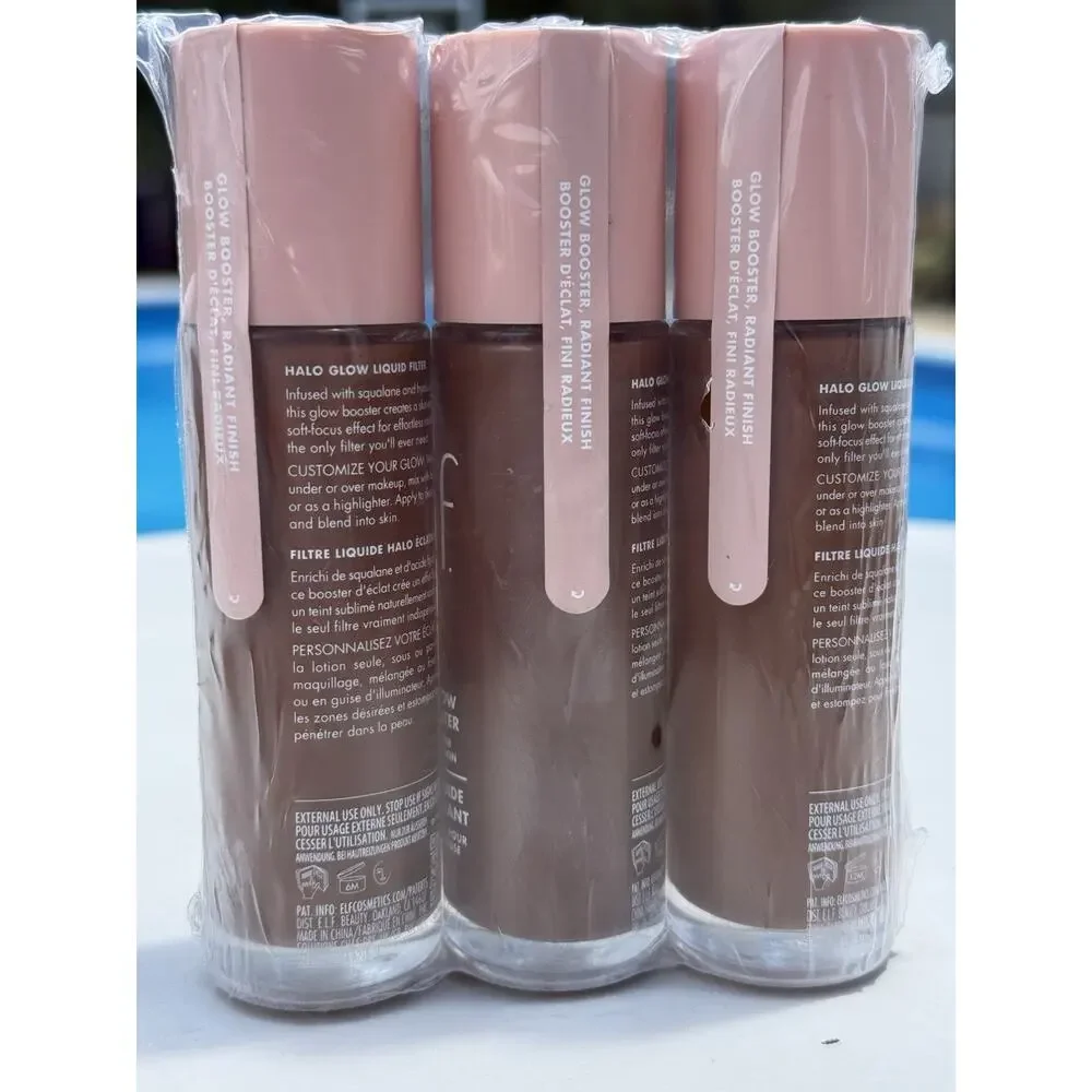 Lot 3 e.l.f. Halo Glow Liquid Filter Shade 7 Deep/Rich 1.06 oz Factory Sealed